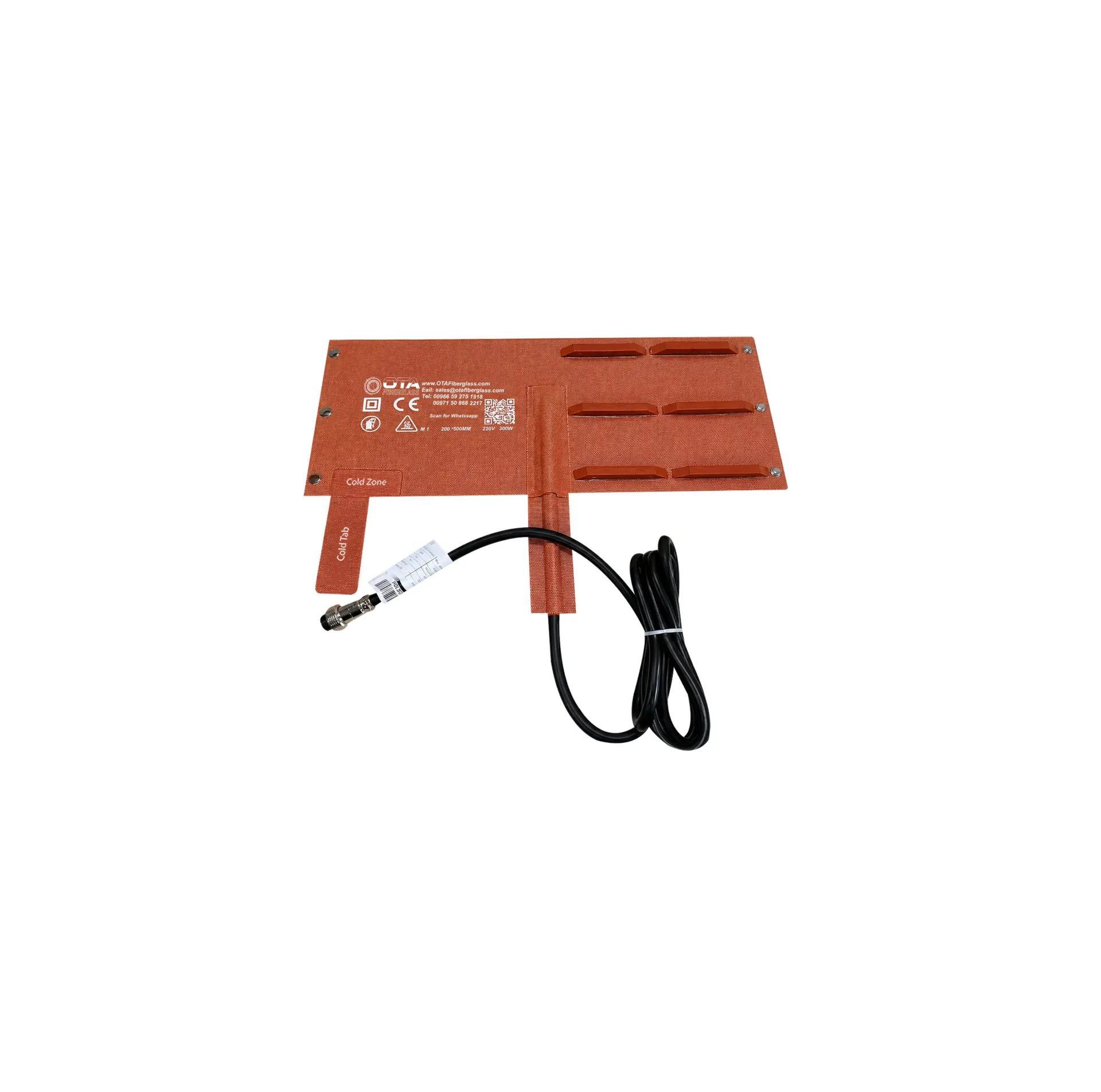 OTA Fiberglass Matrix Heating Blanket 200x500mm